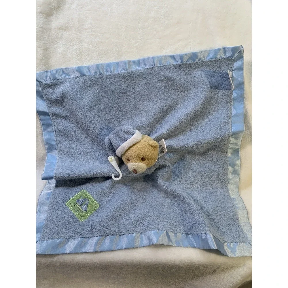 Baby Essentials Blue Puppy‎ Lovey Sailboat Security Blanket Satin Trim RARE NWOT
